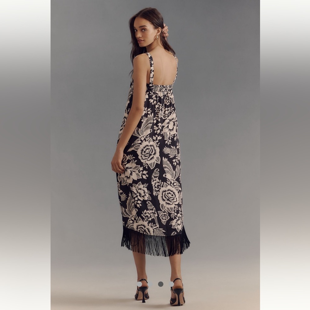 FARM Rio Black and White Floral Midi Dress - Picture 3 of 11
